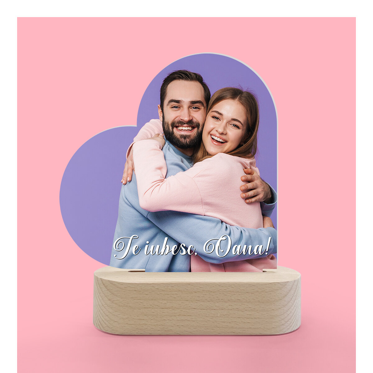 Lampă veghe LED personalizată de Dragobete