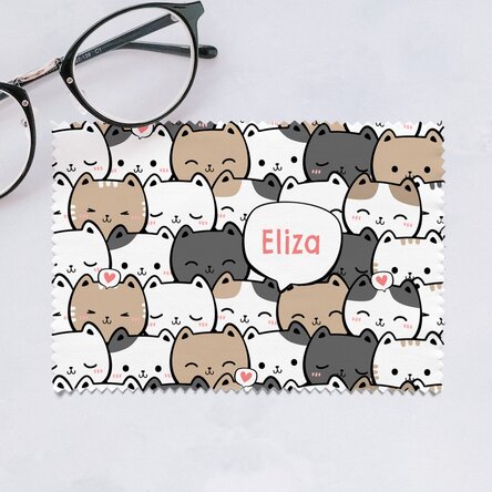 Lavetă personalizată pentru curățare ecrane/ochelari - Cute cats