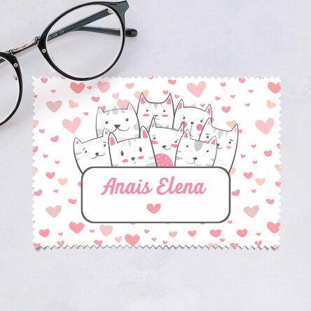 Lavetă personalizată pentru curățare ecrane/ ochelari - Kitty
