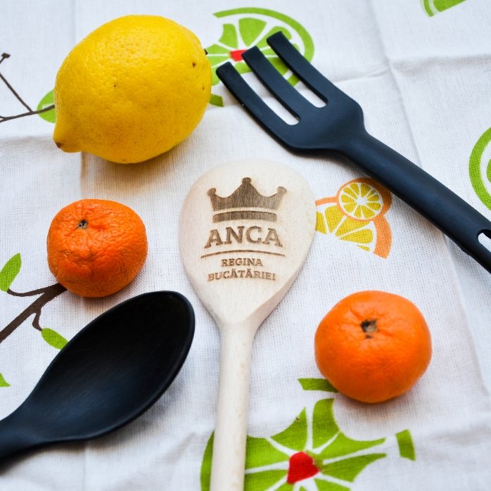 Lingură de lemn personalizată - Coroană