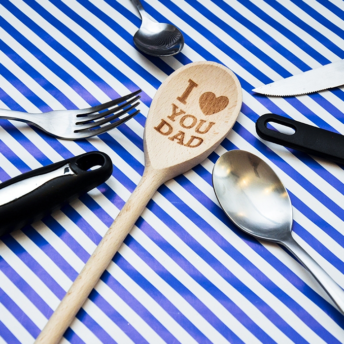 Lingură de lemn personalizată - I love you
