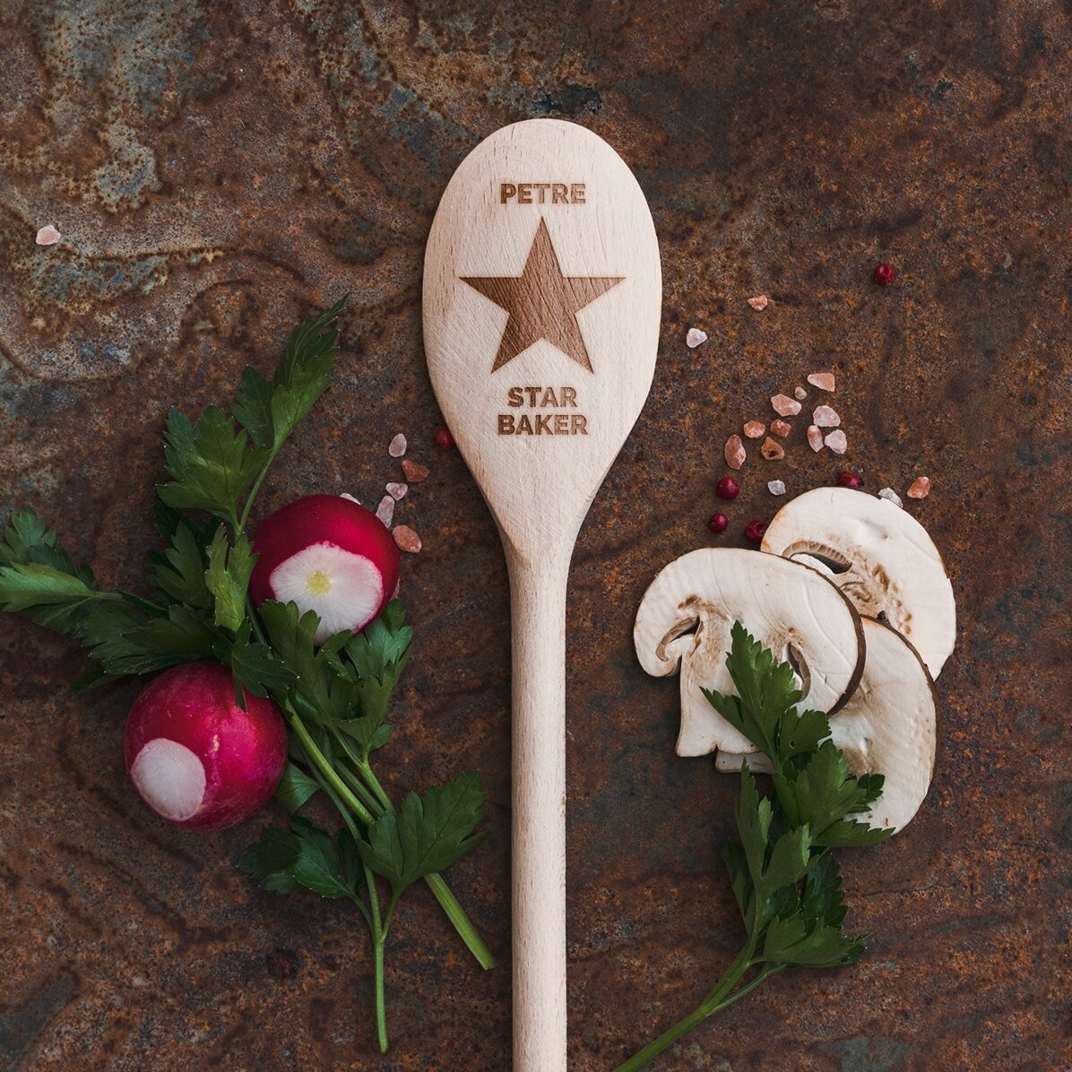 Lingură de lemn personalizată - Starul din bucătărie