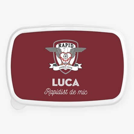Lunch box, caserolă FC Rapid 1923 personalizat cu nume și text