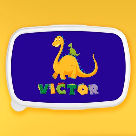 Lunch box, caserolă personalizat cu nume - Dino