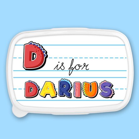 Lunch box, caserolă personalizat cu nume - Model dinozaur