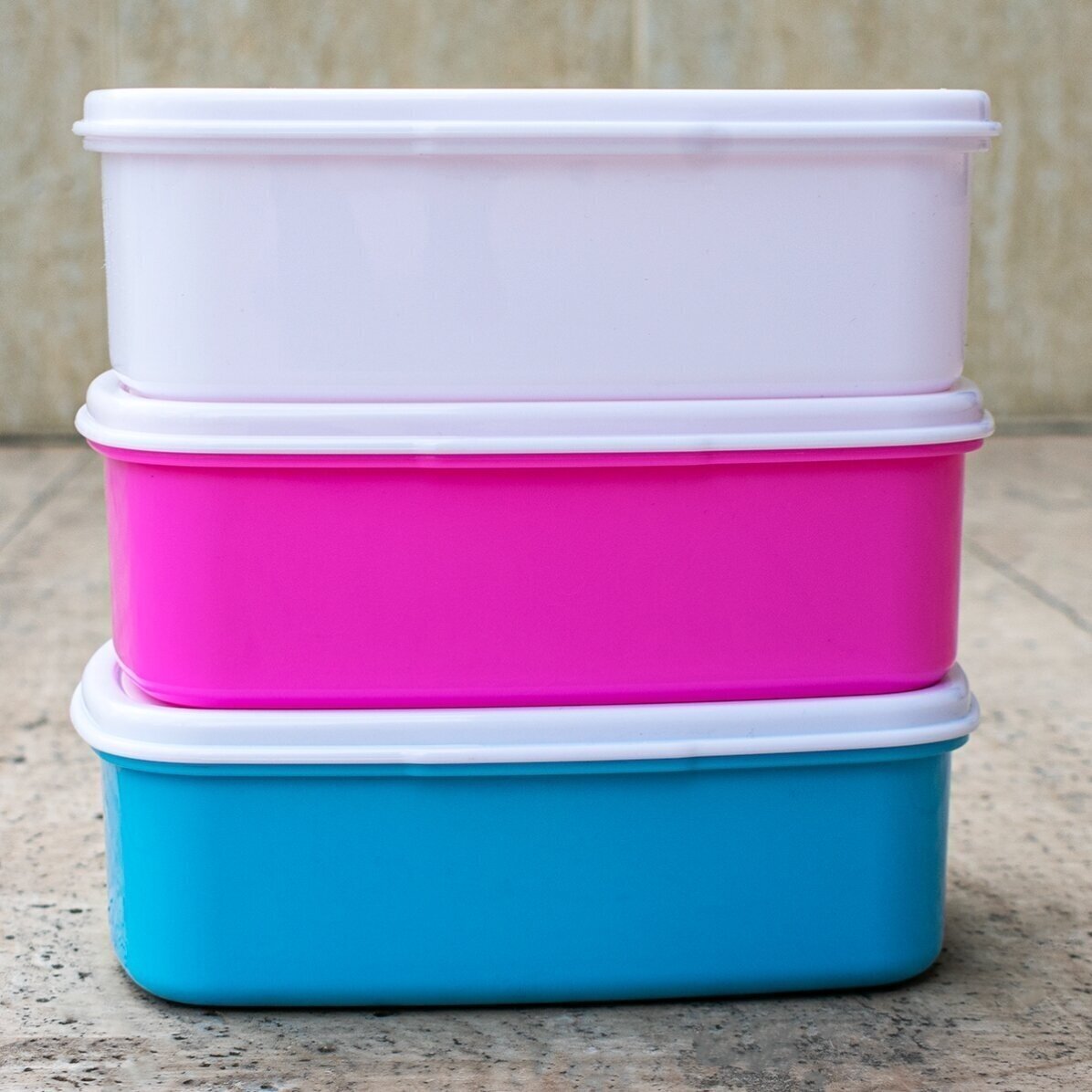 Lunch box, caserolă personalizat cu o poză și nume - Model curcubeu