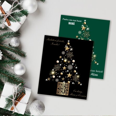 Magnet 10x12 cm personalizat cu cod QR și mesaj de Crăciun