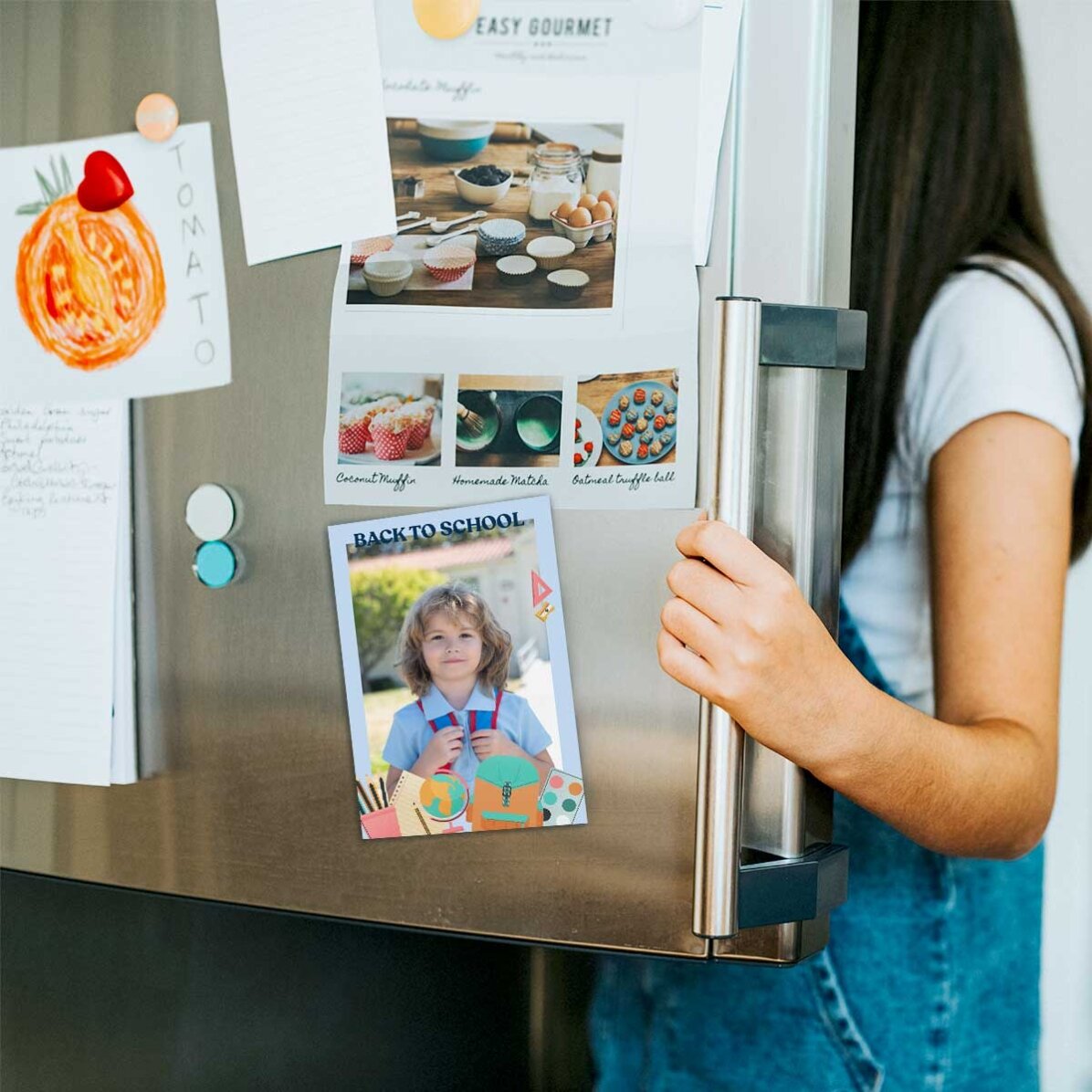 Magnet 10x15 cm personalizat cu o poză și text - Back to School