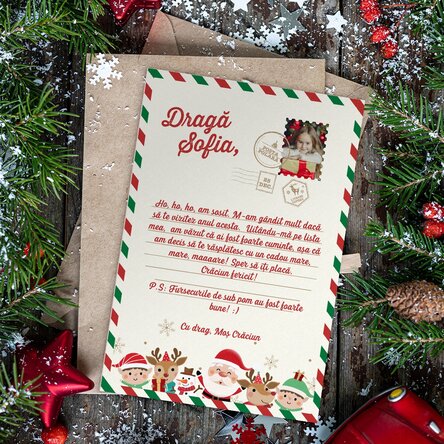 Magnet 10x15 cm personalizat cu text - Scrisoare de la Moșul