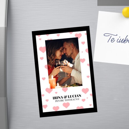 Magnet 10x15 cm personalizat cu text și poză - Pentru totdeauna!