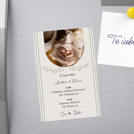 Magnet 10x15cm personalizat cu text și poză - Invitație nuntă 