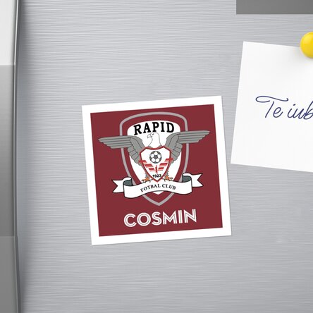 Magnet FC Rapid 10x10 personalizat cu nume
