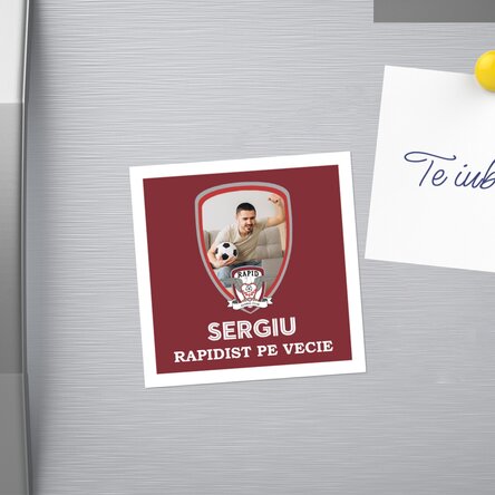 Magnet FC Rapid 10x10 personalizat cu poză și mesaj