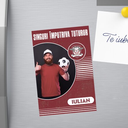 Magnet FC Rapid 10x15 cm personalizat cu poză și text