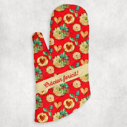 Mănușă de bucătărie personalizată cu text - Mistletoe