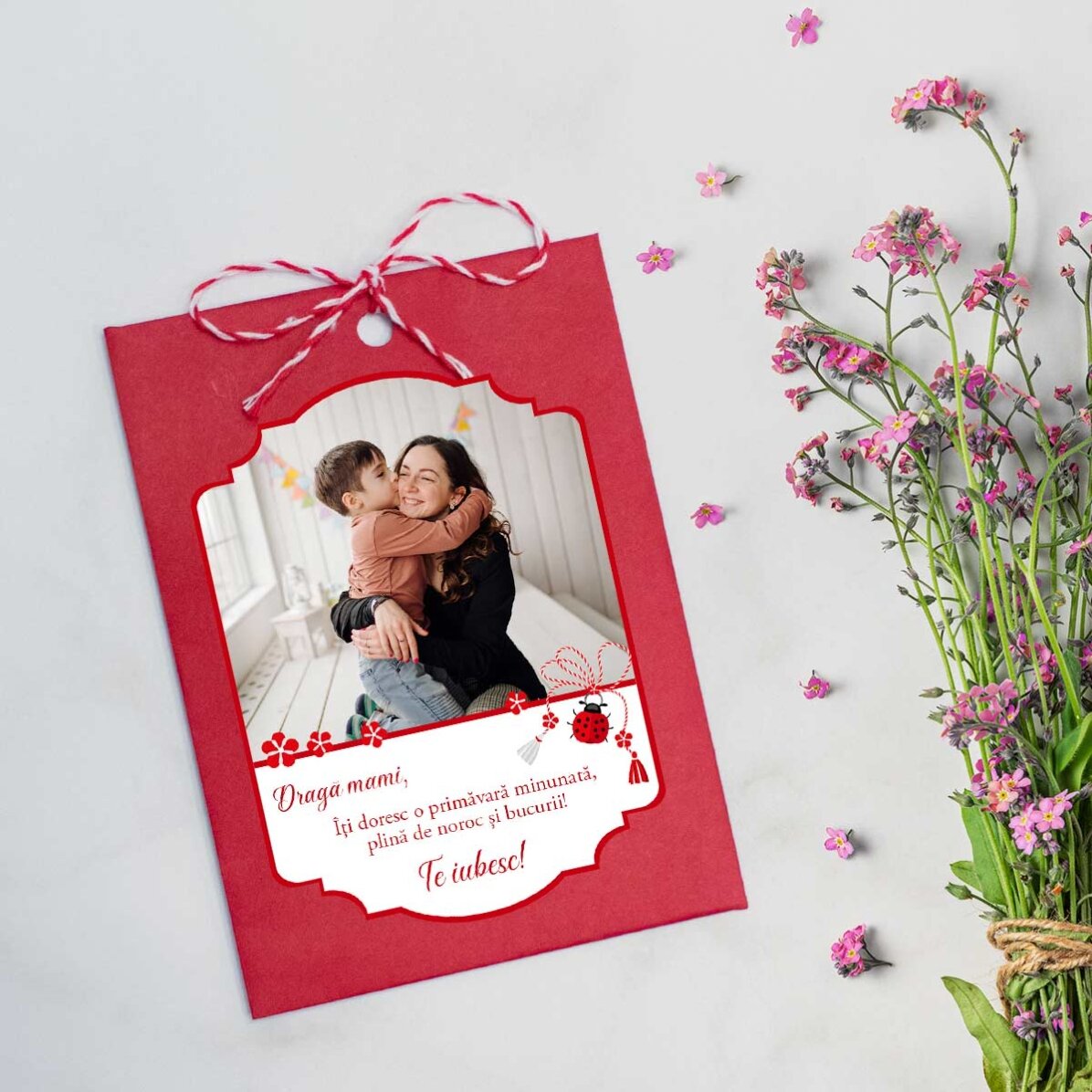 Mărțișor plantabil personalizat cu o poză și mesaj - Mărțișor