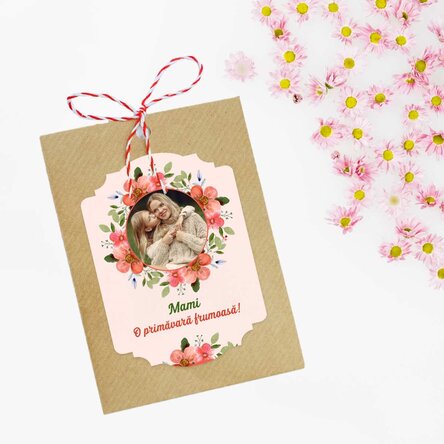 Mărțișor plantabil personalizat cu o poză și mesaj - O primăvară frumoasă!