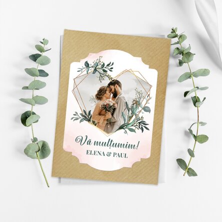 Mărturie plantabilă personalizată cu poză și text pentru nuntă -  Heart