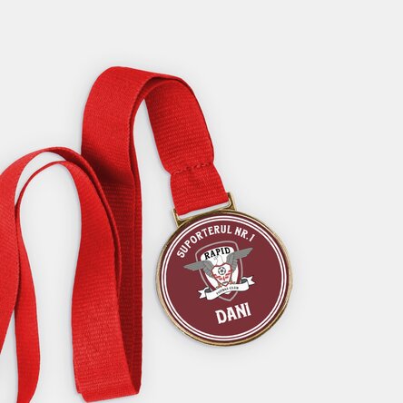 Medalie FC Rapid personalizată cu nume și mesaj