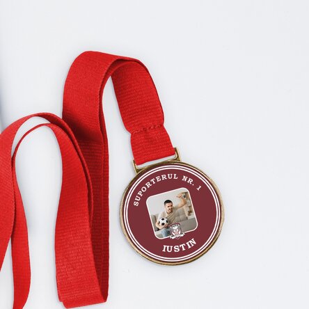 Medalie FC Rapid personalizată cu poză și mesaj