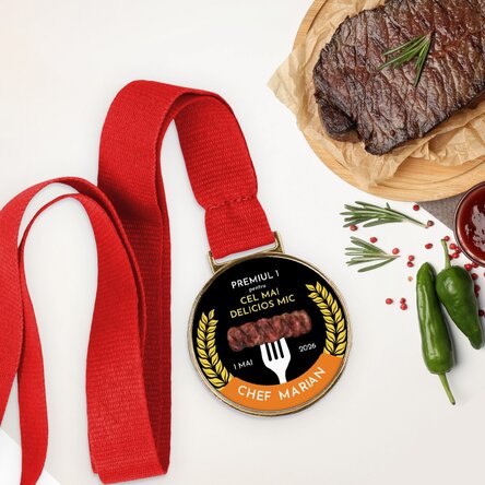 Medalie personalizată cu mesaj - Campionul Micilor