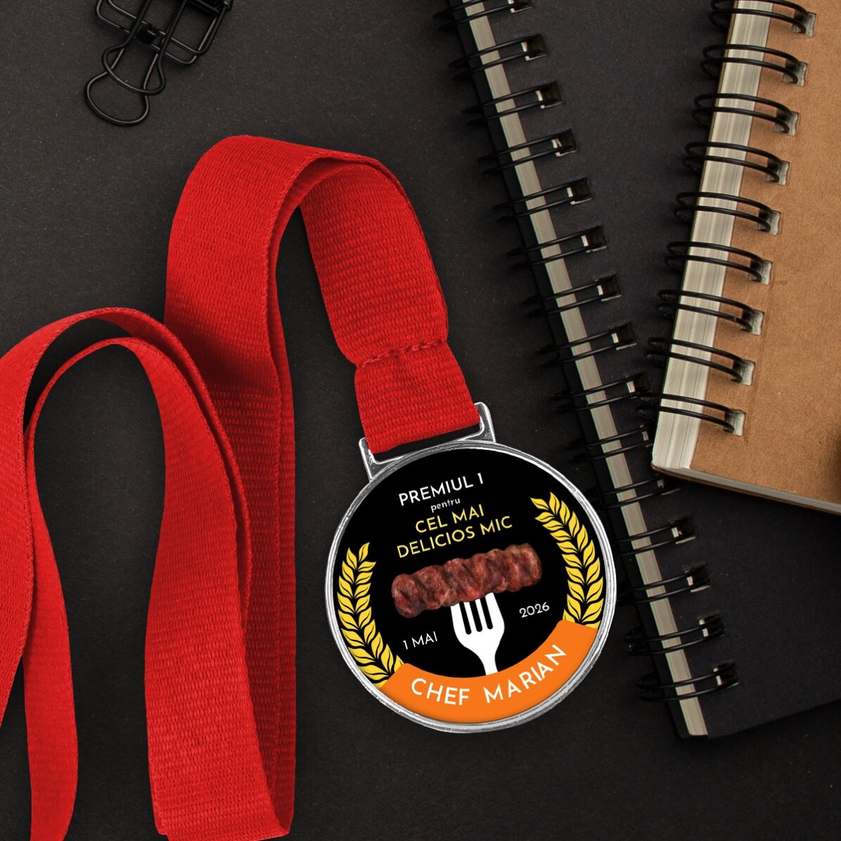 Medalie personalizată cu mesaj - Campionul Micilor