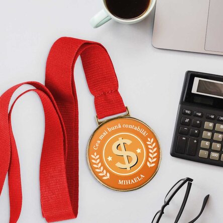 Medalie personalizată cu mesaj - Contabil