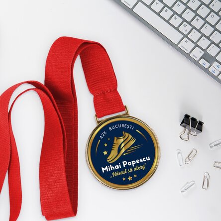 Medalie personalizată cu text pentru alergători