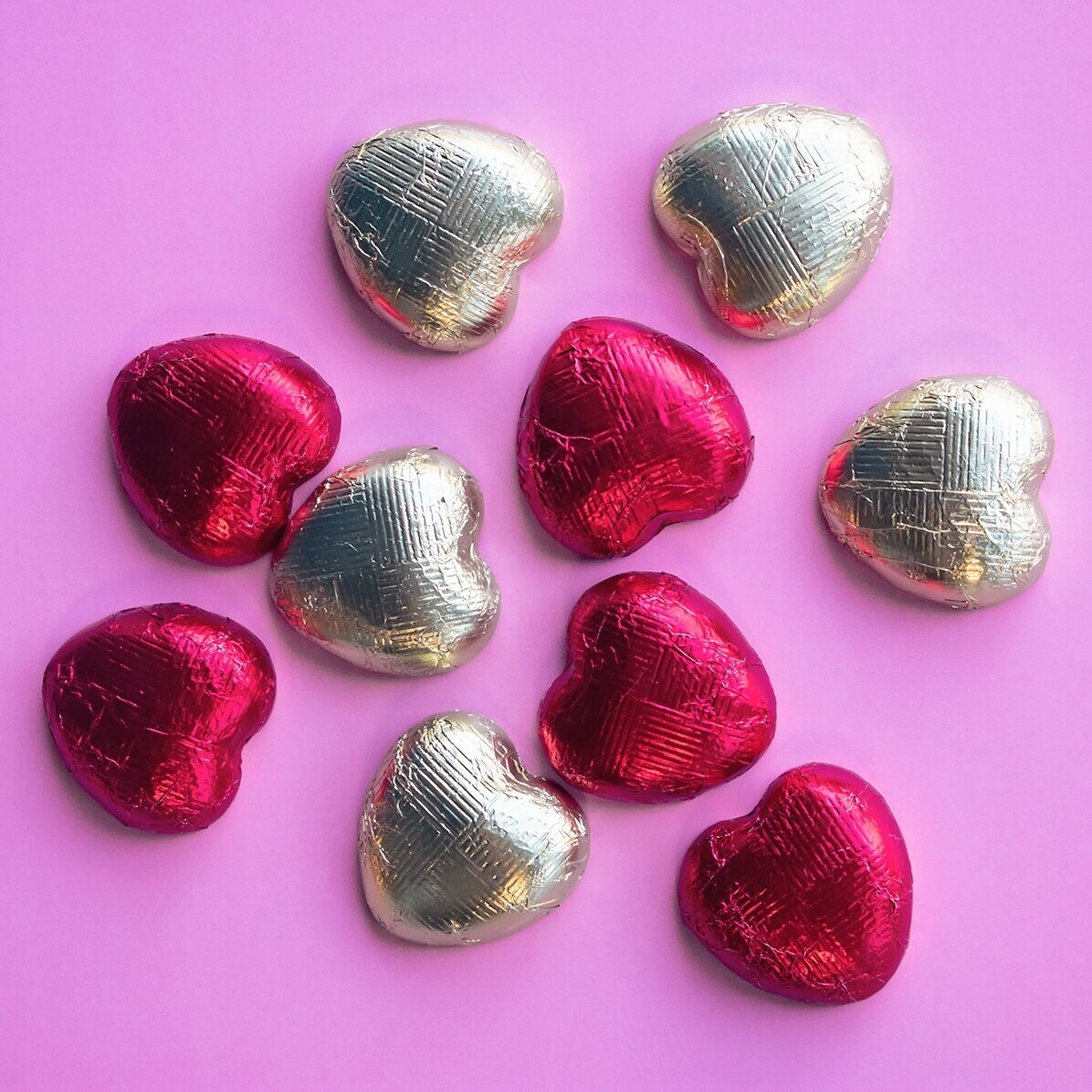 Set 10 mini ciocolățele inimioară personalizate cu poze și text - Mesaj ascuns