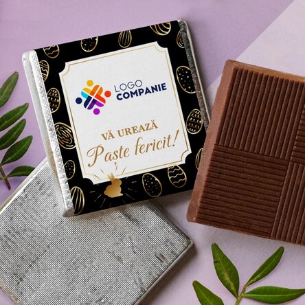 Mini ciocolată personalizată cu logo și mesaj - Easter eggs