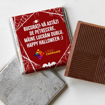 Mini ciocolată personalizată cu logo și mesaj - Halloween 