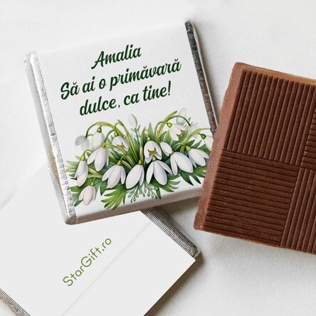 Mini ciocolată personalizată cu mesaj - Ghiocel