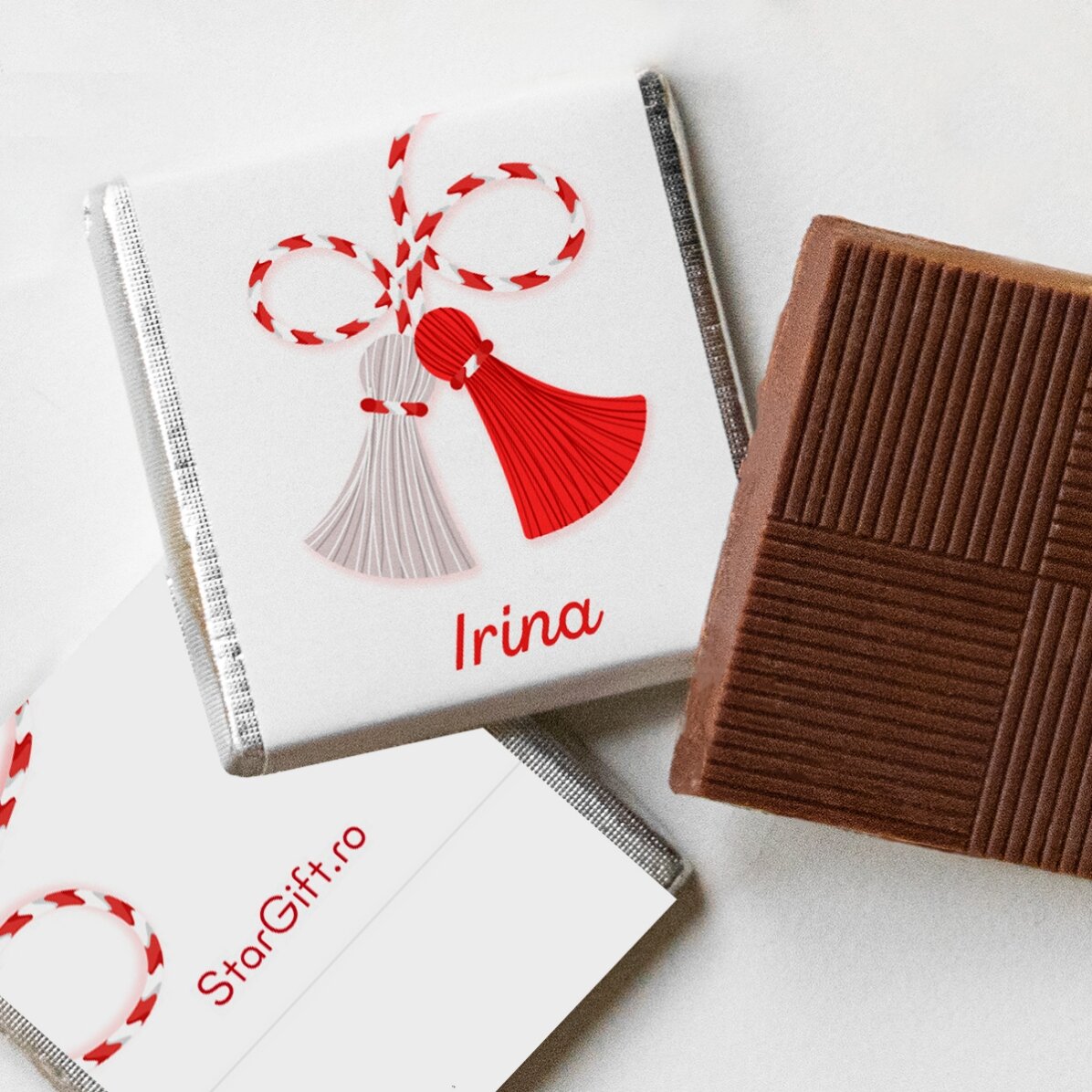 Mini ciocolată personalizată cu mesaj - Mărțișor dulce