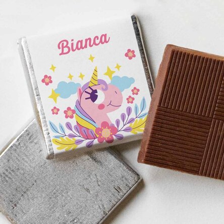 Mini ciocolată personalizată cu nume - Unicorn