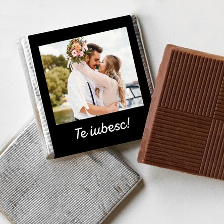 Mini ciocolată personalizată cu o poză și text