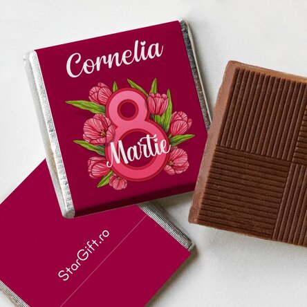 Mini ciocolată personalizată cu text - 8 Martie