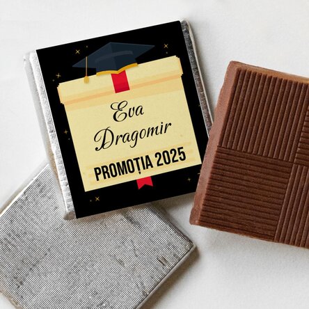 Mini ciocolată personalizată cu text - Absolvire
