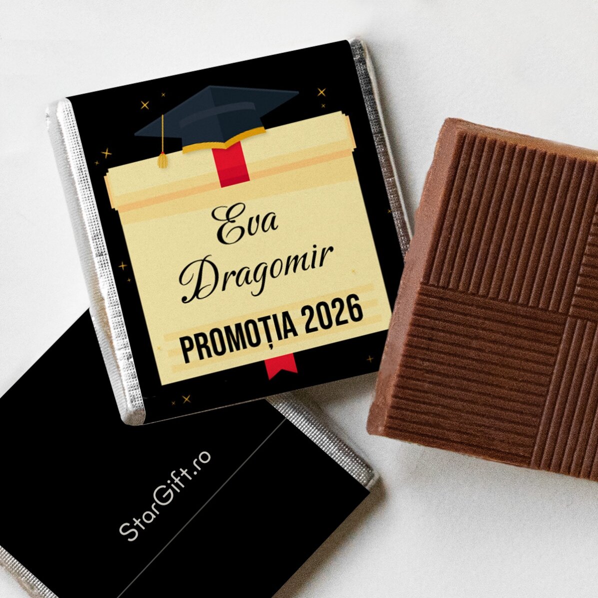 Mini ciocolată personalizată cu text - Absolvire