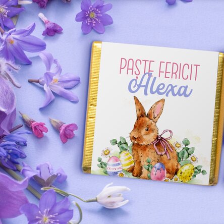 Mini ciocolată personalizată cu text - Bunny