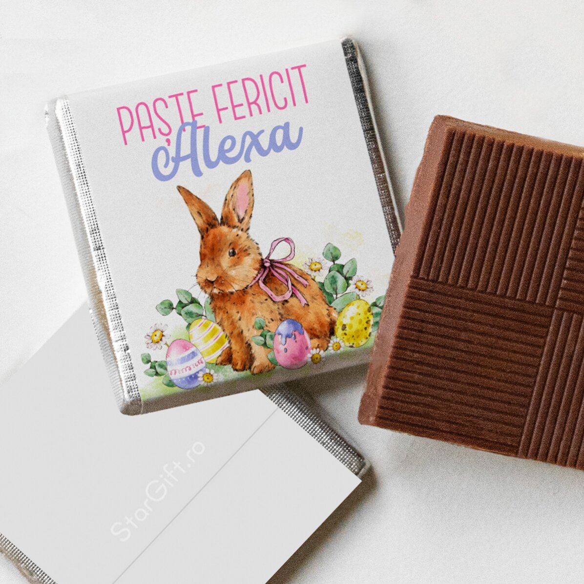 Mini ciocolată personalizată cu text - Bunny