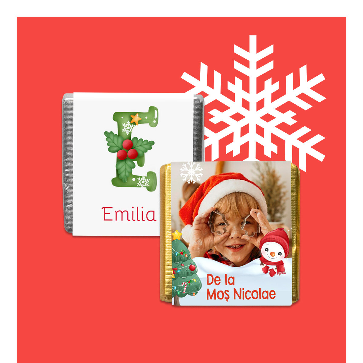 Mini ciocolată personalizată de Moș Nicolae