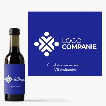 Mini sticluță de vin personalizată cu logo și text