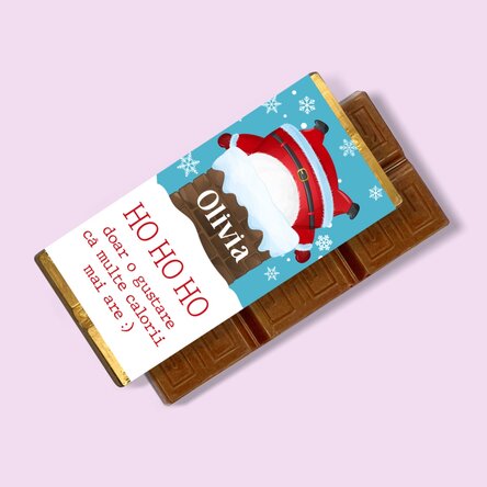 Mini tabletă de ciocolată personalizată cu mesaj amuzant de Crăciun