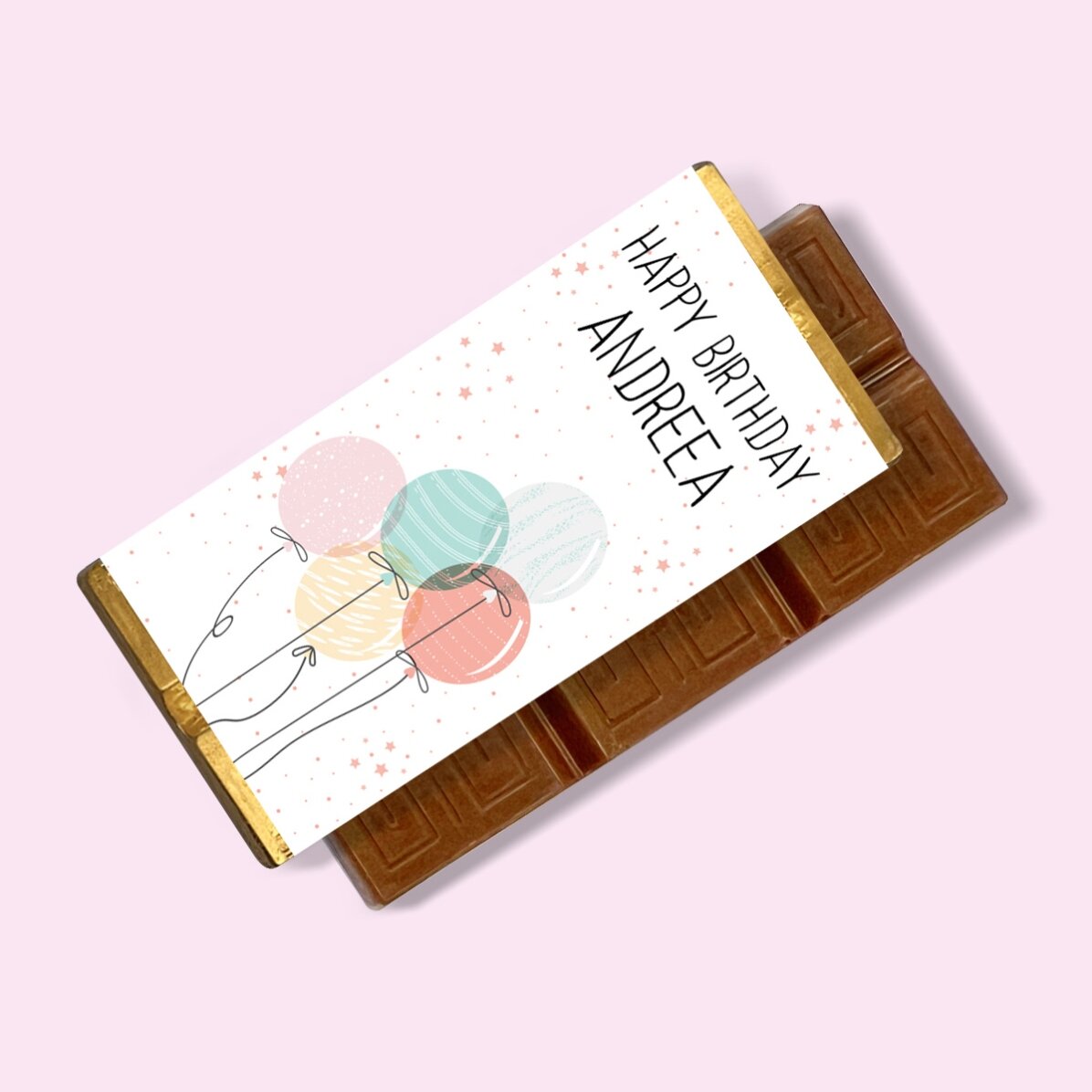 Mini tabletă de ciocolată personalizată cu mesaj - Baloane