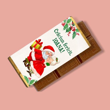 Mini tabletă de ciocolată personalizată cu mesaj de crăciun - Love