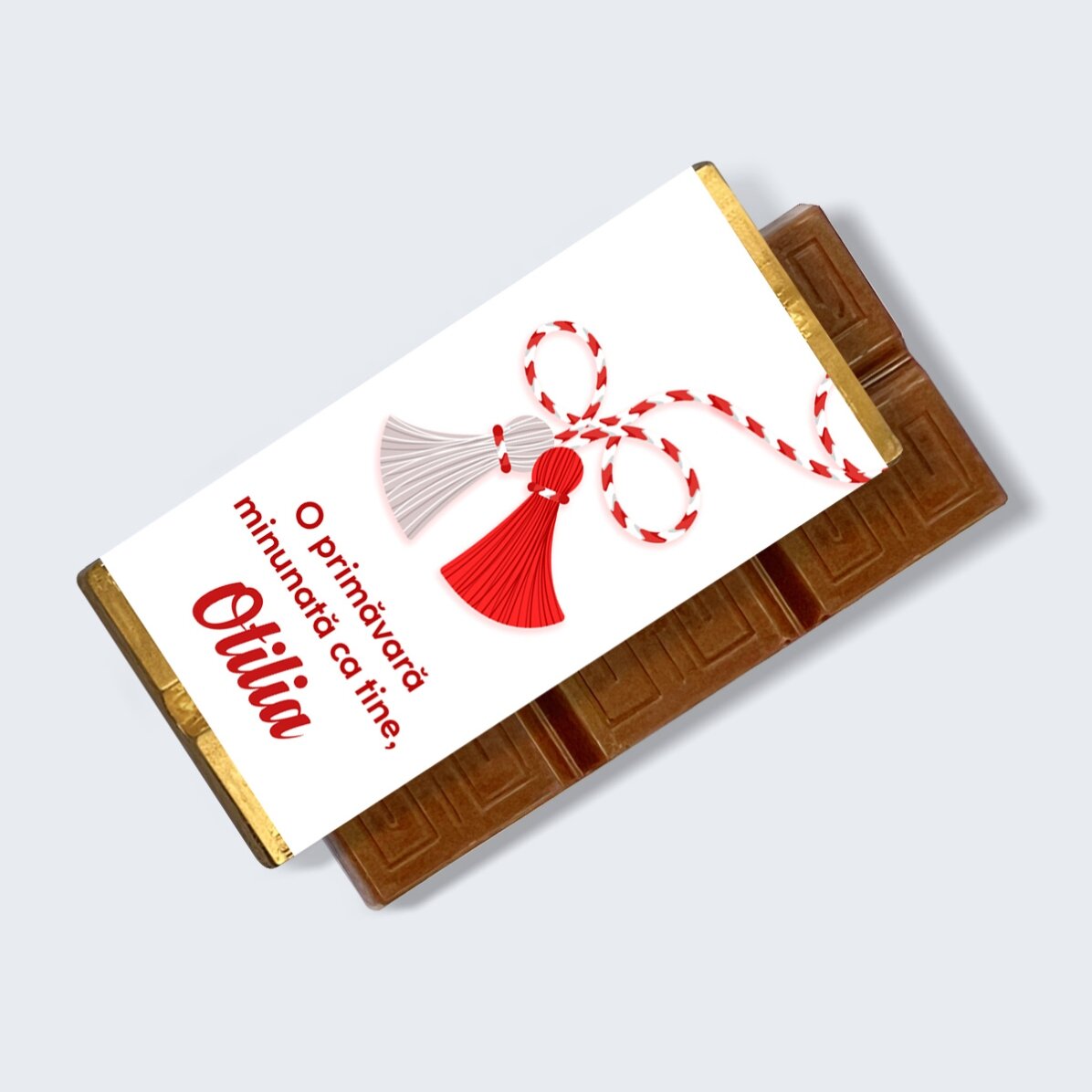 Mini tabletă de ciocolată personalizată cu mesaj - Mărțișor