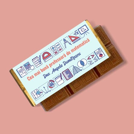 Mini tabletă de ciocolată personalizată cu mesaj - Matematică