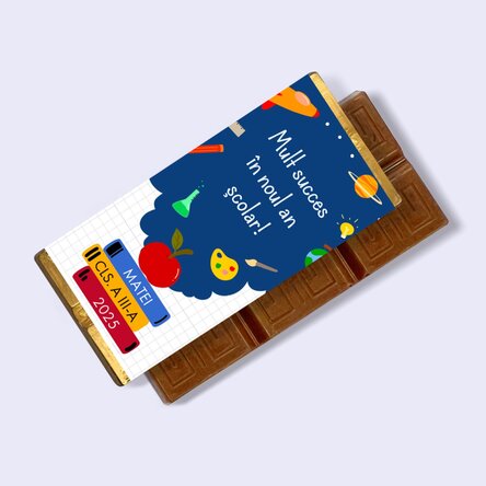 Mini tabletă de ciocolată personalizată cu mesaj - Mult succes!