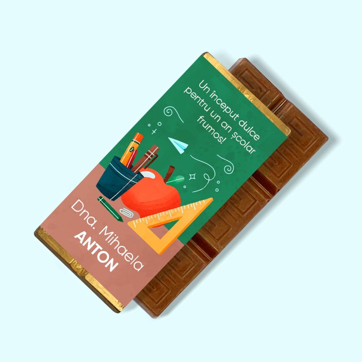 Mini tabletă de ciocolată personalizată cu mesaj - Profesoară