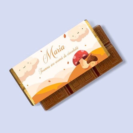 Mini tabletă de ciocolată personalizată cu mesaj - Toamnă